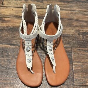 Jellypop White and Silver Sandals
